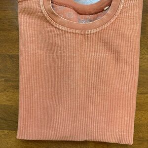 SOLD Ribbed Coral Stone Wash Long Sleeve Top